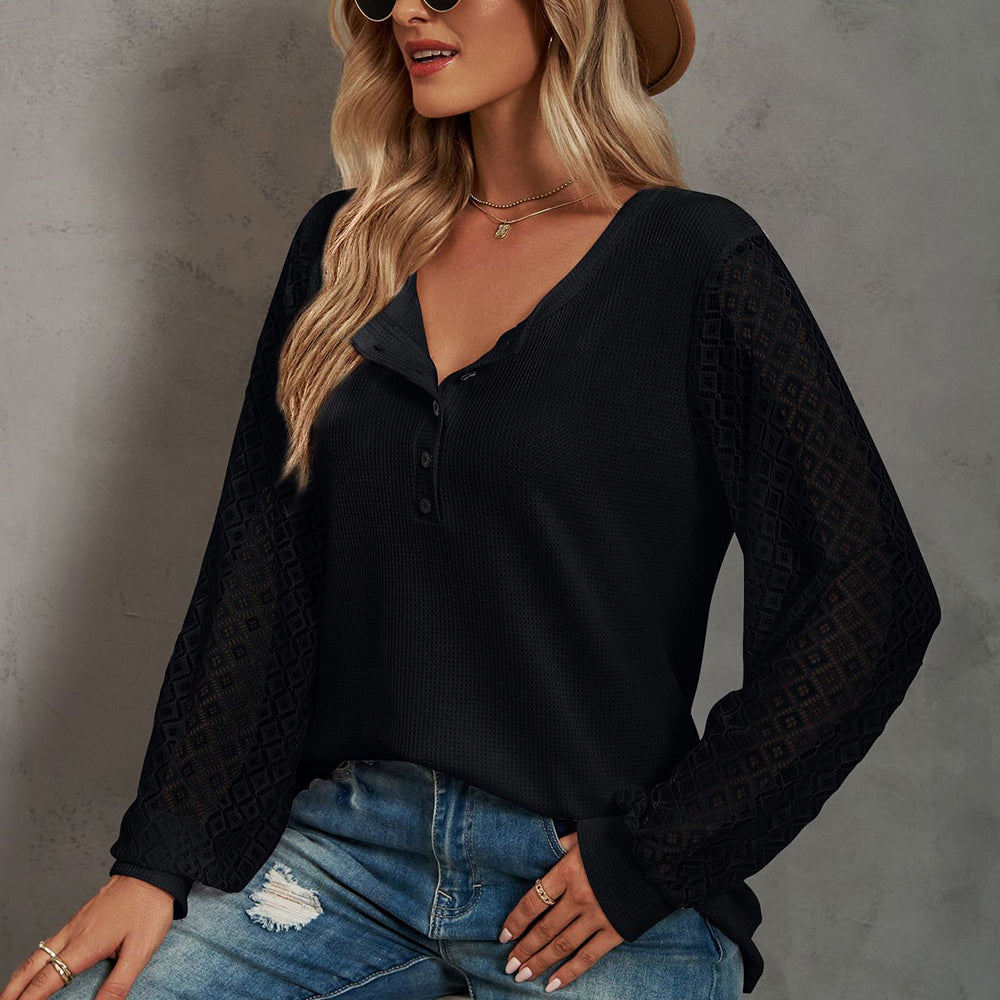 Fleur™ Elegant bluse med V-hals